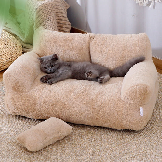 Luxus Haustier Sofa – Weiches Winterbett für kleine und mittelgrosse Hunde und Katzen