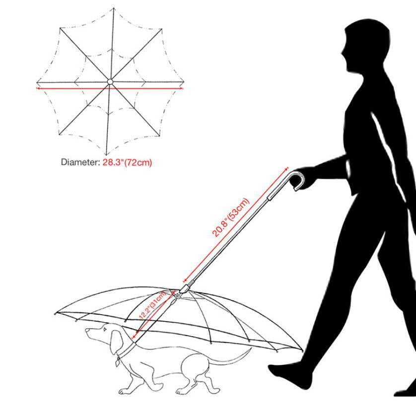 Transparenter Hunde-Regenschirm mit Leine – Abnehmbar & wetterfest