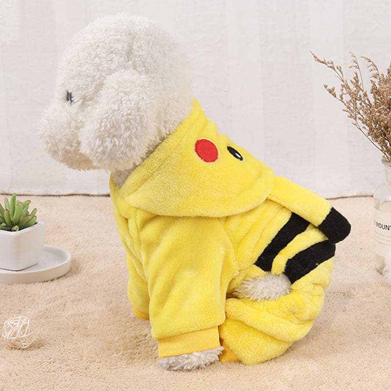 Cartoon-Hoodie für Katzen & kleine Hunde | Warmer Fleece-Anzug im Cosplay-Stil