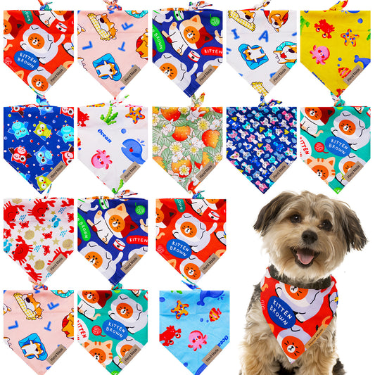 Cartoon-Halstuch für Hunde & Katzen | 11 Designs | Sommer-Dreieckstuch