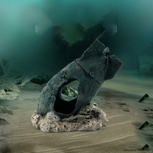 Aquarium Deko – Gesunkene Rakete für Fischbecken