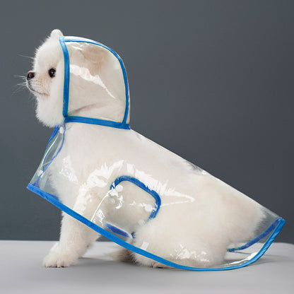 Transparenter Regenmantel für Hunde – Wasserdicht & farbig abgesetzt