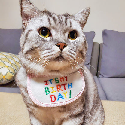 Geburtstags-Halstuch für Hunde & Katzen | Dreieckstuch "It's my Birthday"
