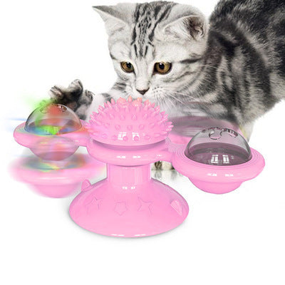 Katzen Windmühlenspielzeug – Drehbares Multifunktionsspielzeug mit Katzenminze & Zahnreinigung