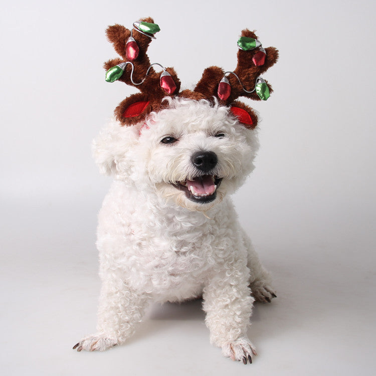 Weihnachtlicher Rentier-Kopfschmuck für Hunde & Katzen – Verstellbar und weich
