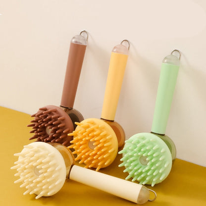 Massagebürste für Haustiere mit integriertem Duschgel-Reservoir