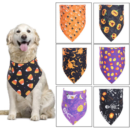 Halloween-Halstuch für Hunde & Katzen | 7 Designs | Dreieckstuch