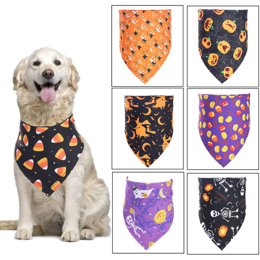 Halloween-Halstuch für Hunde & Katzen | 7 Designs | Dreieckstuch