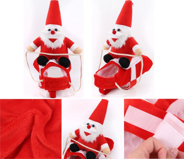 Wintermantel mit Santa Claus auf dem Rücken - für Hunde und Katzen