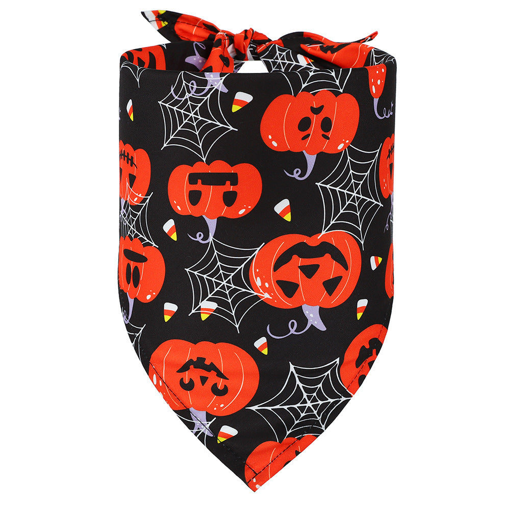 Halloween Halstuch für Hunde & Katzen | Dreieckstuch mit Totenkopf-Design
