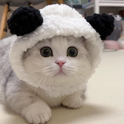 Katzenmütze im Tier-Design | Handgestrickte Panda- & Fischhut-Optik