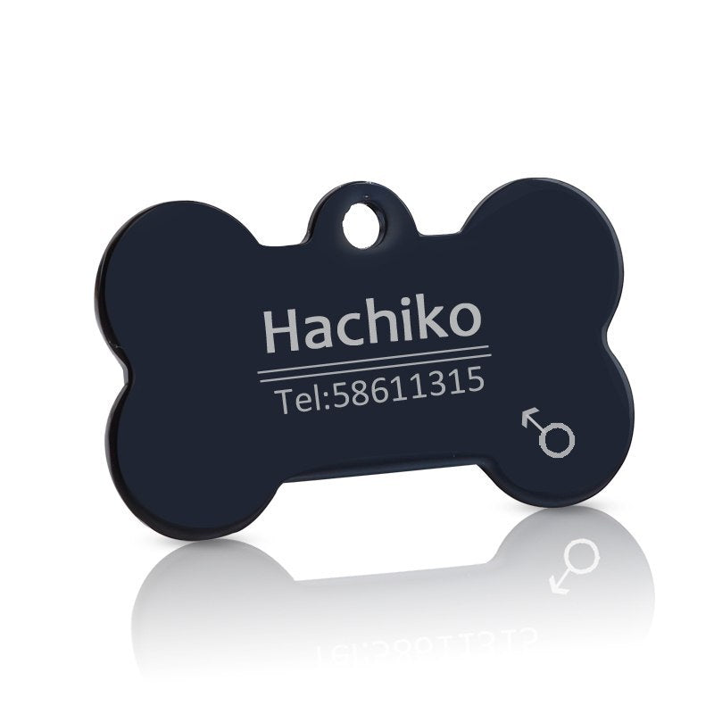 Personalisierbares Haustier-Tag aus Edelstahl – Gravur mit Name & Nummer