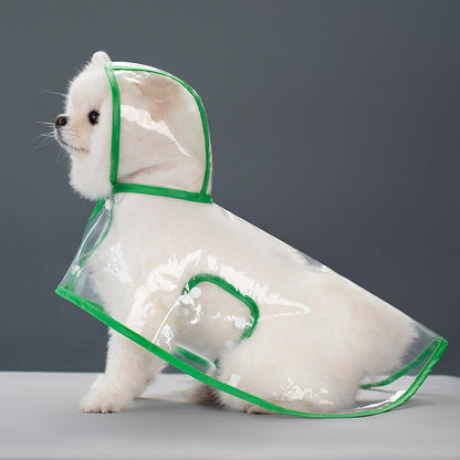 Transparenter Regenmantel für Hunde – Wasserdicht & farbig abgesetzt