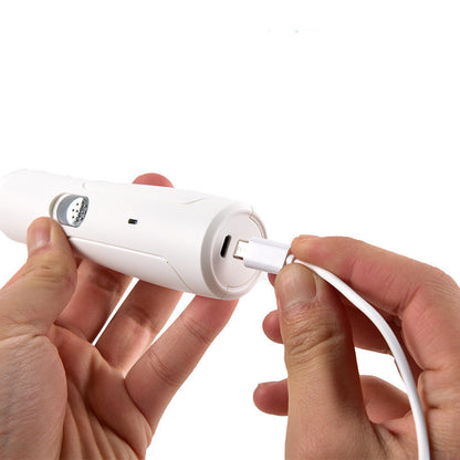 Elektrischer Nageltrimmer mit USB-Ladekabel – Schwarz & Weiss
