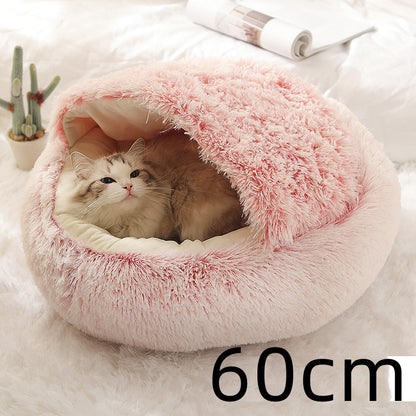 2-in-1 Hunde- und Katzenbett – Flauschiges Winterbett aus Plüsch