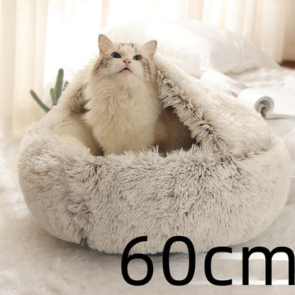 2-in-1 Hunde- und Katzenbett – Flauschiges Winterbett aus Plüsch