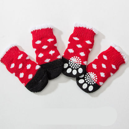 Rutschfeste Socken für Hunde & Katzen – warm & bequem im 4er-Set